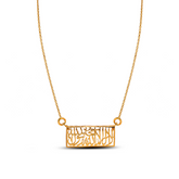 Golden Polish Arabic Calligraphy Necklace